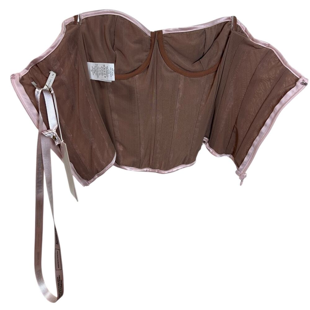 House of CB NWT Women's 'Ayana' Lace Boned Corset Top, Veiled Rose Pink, X-Small - Picture 5 of 12